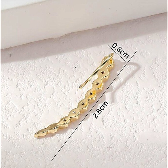Gold Zircon Ear Climber - Picture 5 of 5